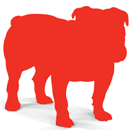 Red Bulldog Logo - The BullGuard Antivirus logo, a red bulldog emblem.